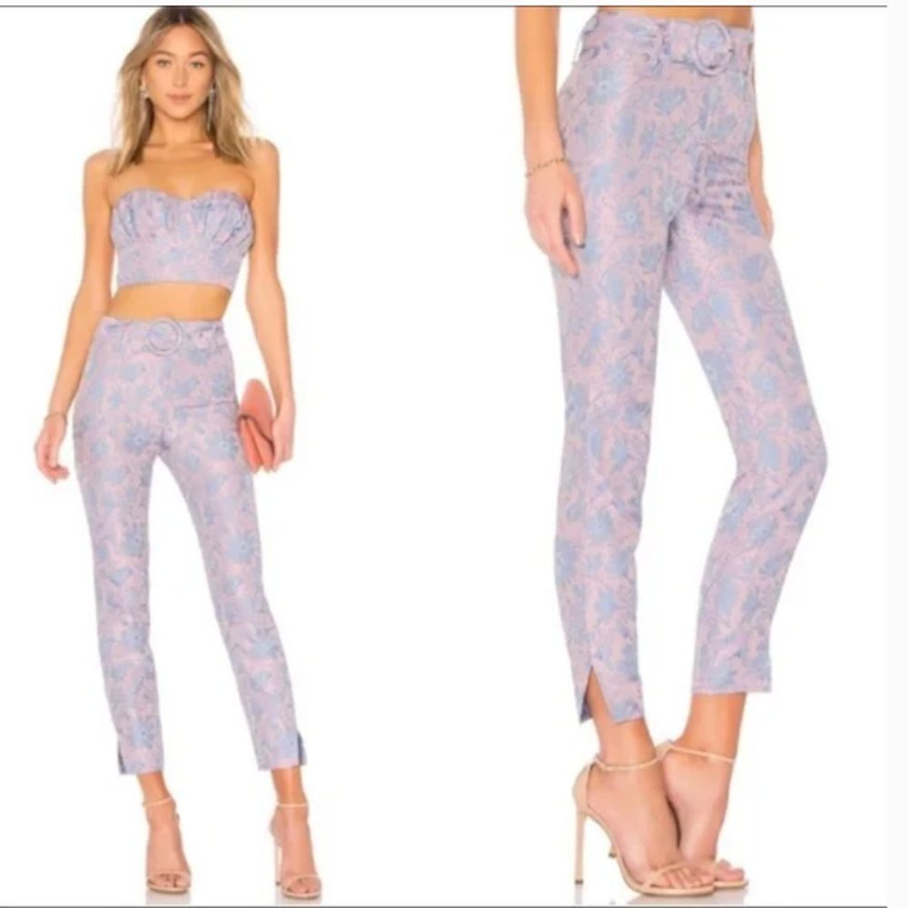 LPA | Brocade Floral High Waisted Pants Small